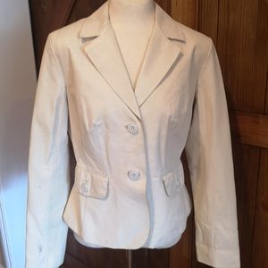 AS IS Creamy danier leather blazer style fit jacket autumn date night